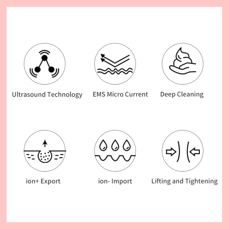 Ultrasonic Skin Scrubber Deep Face Cleaning Machine Peeling Shovel Facial Pore Cleaner Face Skin Scrubber Lift Machine