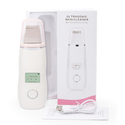 Pro Ultrasonic Facial Skin Scrubber Οθόνη LCD Ion EMS Therapy Face Rejuvenation Cleaner Εργαλείο καθαρισμού δέρματος για μαύρα στίγματα ακμής Cleaning