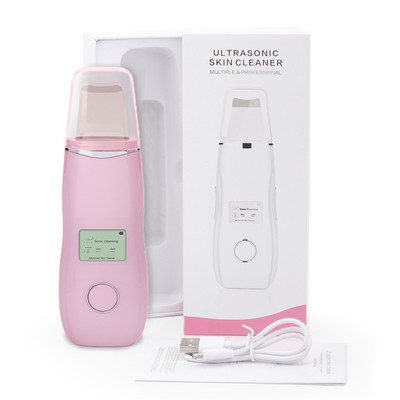 Pro Ultrasonic Facial Skin Scrubber Οθόνη LCD Ion EMS Therapy Face Rejuvenation Cleaner Εργαλείο καθαρισμού δέρματος για μαύρα στίγματα ακμής Cleaning