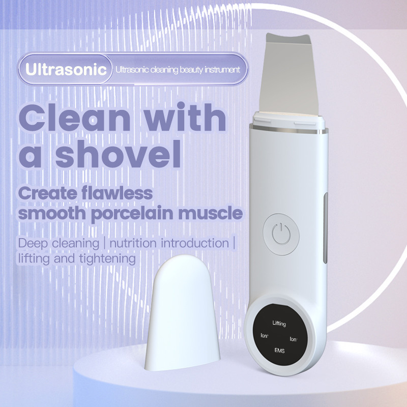 Ultrahangos bőrradír EMS vibrációs arc spatula mitesszer eltávolító lapát Tiszta kavitációs peeling arc lifting bőrápolás