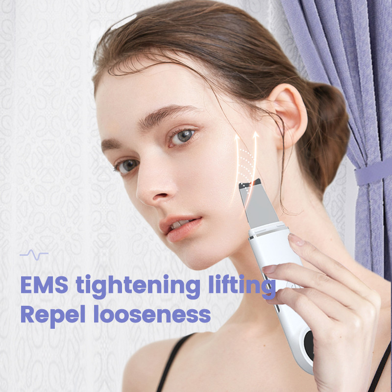 Ultrahangos bőrradír EMS vibrációs arc spatula mitesszer eltávolító lapát Tiszta kavitációs peeling arc lifting bőrápolás
