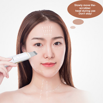 Ultrasonic Face Scrubber Pore Cleaner Ion Lift Skin Scrubber Αφαίρεση μαύρων στιγμάτων ακμής Σπάτουλα απολέπισης Μηχάνημα για βαθύ καθαρισμό δέρματος
