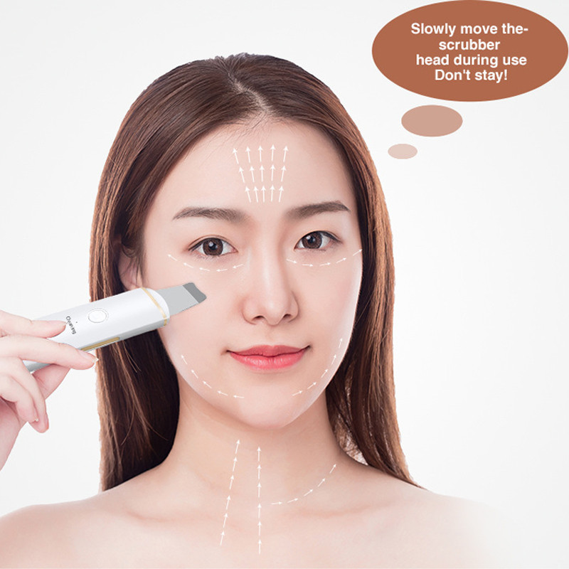 Ultrahangos arcradír pórustisztító ion lift bőrradír akne mitesszer eltávolító peeling spatula mély bőrtisztító gép