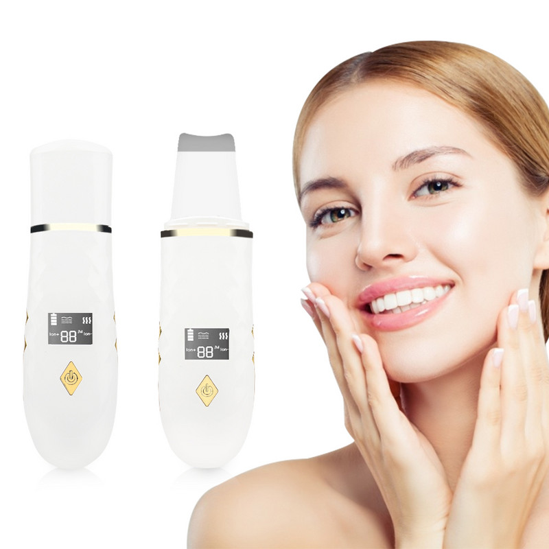 Ultrahangos bőrradír Arckezelés Ion Mély pórusok Tisztítás Akne mitesszer ránctalanítás Peeling Extractor Bőrfehérítés