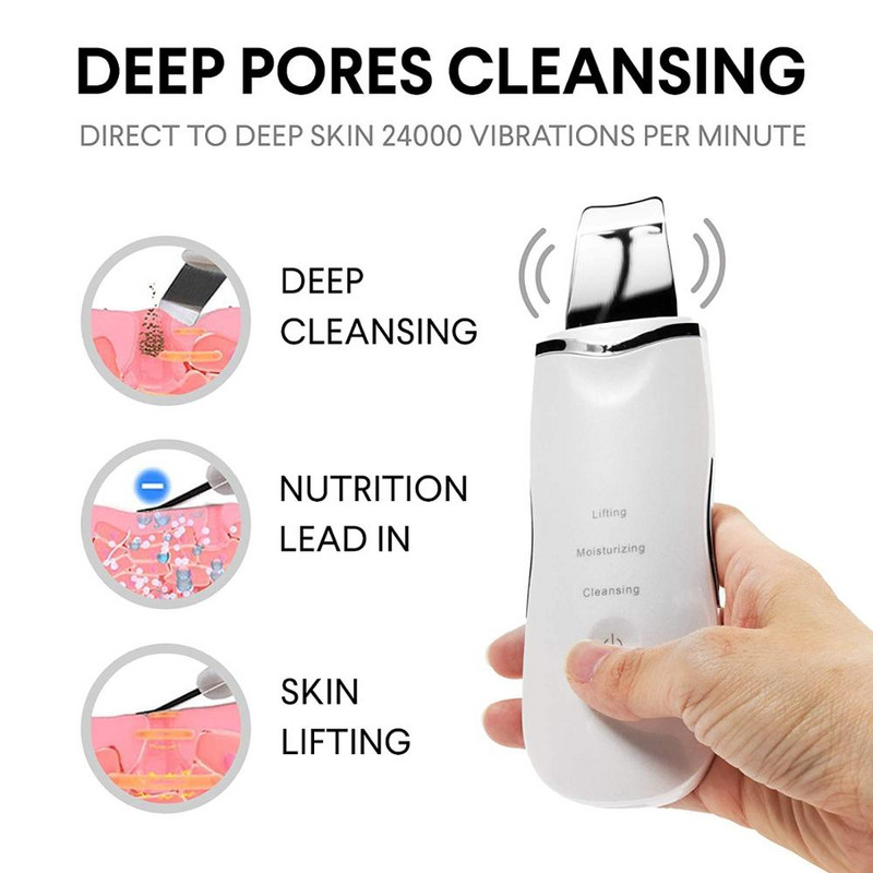 Beauty Ultrahangos bőrradír RF arcmasszírozóval Arc lifting Arcbőrápoló eszközök Pórustisztító Távolítsa el a mitesszer akne