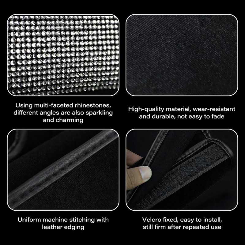 Bling Bling kalnų krištoliniai krištoliniai automobilio saugos diržo dangteliai pečių pagalvėlės Automobilio perjungimo pavaros rankinių stabdžių dangteliai Automobilių salono priedai