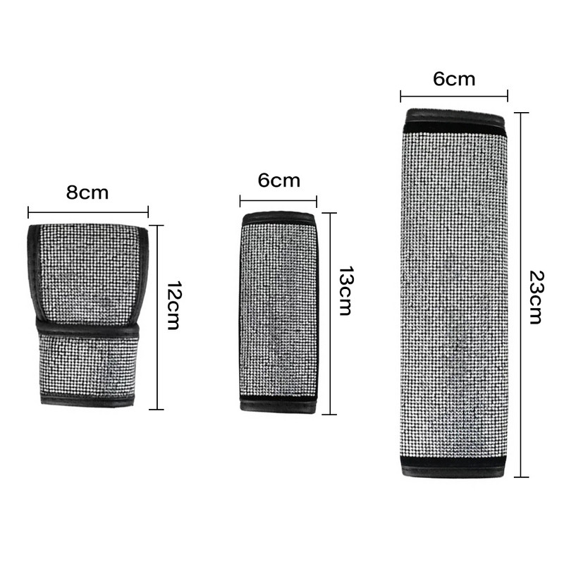 Bling Bling kalnų krištoliniai krištoliniai automobilio saugos diržo dangteliai pečių pagalvėlės Automobilio perjungimo pavaros rankinių stabdžių dangteliai Automobilių salono priedai