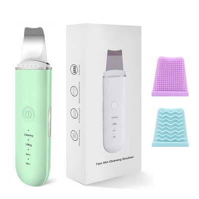 Skin Scrubber Pulse DIY mélytisztító arc spatula szalon súroló elektronikus mitesszer eltávolító gép 2 fejjel