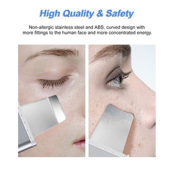 Ultrasonic Shovel Facial Skin Scrubber Skin Spatula Pore Cleanser Θέρμανση Καθαρισμός προσώπου 3 Λειτουργίες 500mAh Φόρτιση USB
