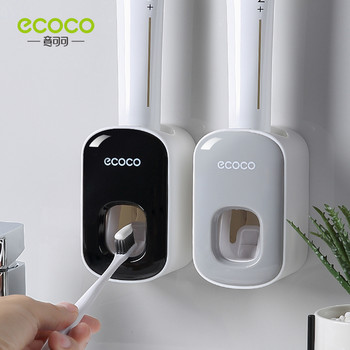 Автоматичен дозатор за паста за зъби ECOCO Стенен монтаж Аксесоари за баня Водоустойчива изстисквачка за паста за зъби Поставка за четка за зъби