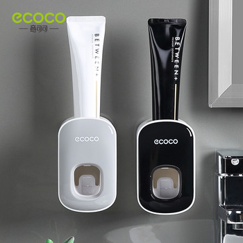 Автоматичен дозатор за паста за зъби ECOCO Стенен монтаж Аксесоари за баня Водоустойчива изстисквачка за паста за зъби Поставка за четка за зъби