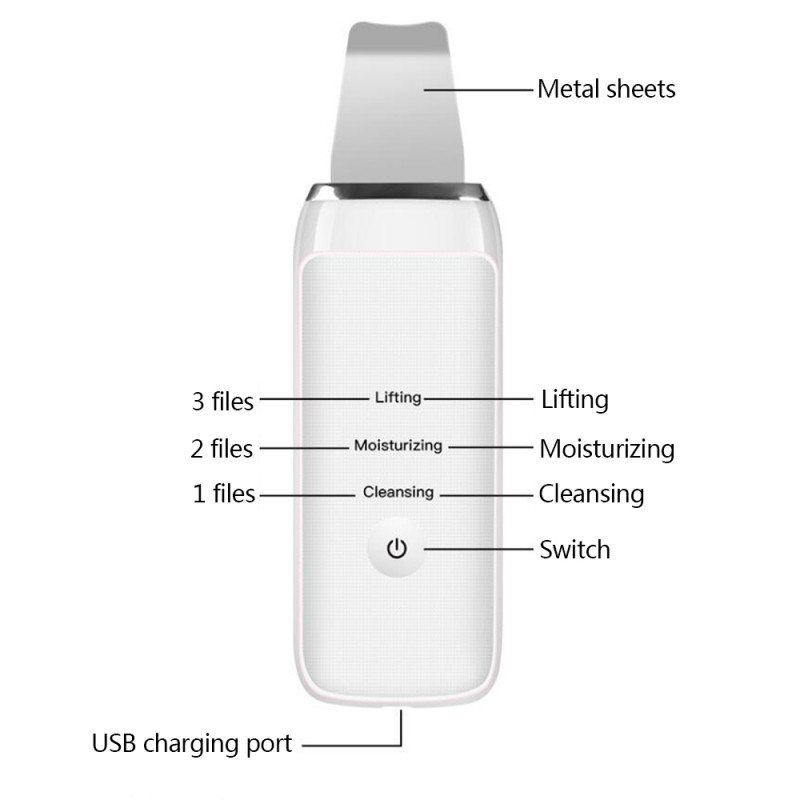 Μηχάνημα καθαρισμού προσώπου με υπερήχους Skin scrubber Remove Dirt Blackhead Μείωση ρυτίδων Beauty Facial Lifting Whitening 30F