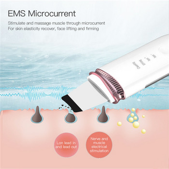 EMS Ion Ultrasonic Skin Scrubber Facial Scraper Pore Cleanser Peeling Lifting Blackhead Remover Skin Care Beauty Machine