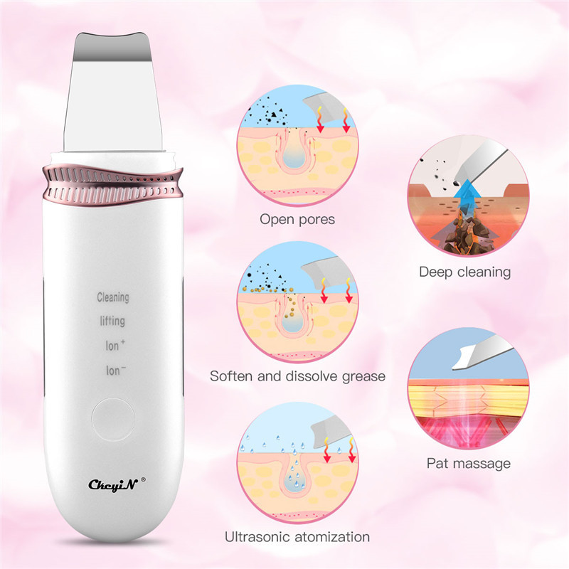 EMS Ion ultrahangos bőrradír arckaparó pórustisztító peeling lifting mitesszer eltávolító bőrápoló szépséggép