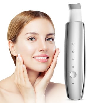 Skin Scrubber Facial Led Ultrasonic Face Cleaning Sonic Peeler Skin Scrubber Blue and Red Light Scraper Blackhead