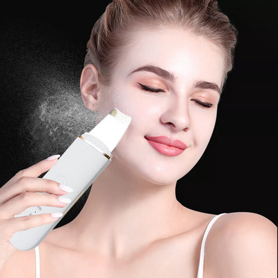 Scrubber profesional cu ultrasunete pentru piele facială Exfoliator electric Curățător pori Dispozitiv de înfrumusețare reîncărcabil pentru îndepărtarea punctelor negre