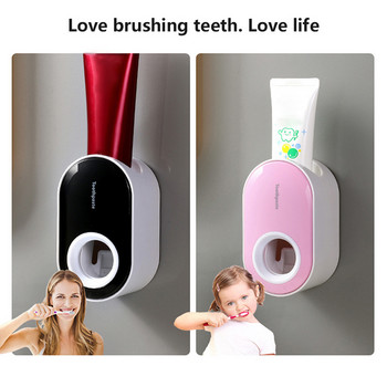 Автоматичен комплект изстисквачки за паста за зъби Лепило, монтирана на стена стойка Поставка за паста за зъби Поставка за четки за зъби Стенно изсмукване Изстисквачка за паста за зъби