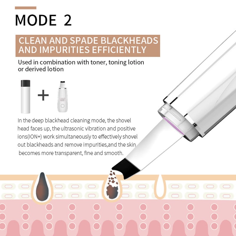 LCD képernyő Ultrahangos bőrradír mély arcpórustisztító mitesszer elhalt bőr tisztító peeling lapát arc lifting szépség