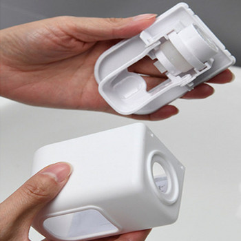 Автоматичен дозатор за паста за зъби Самозалепваща се прахоустойчива поставка за държач за четка за зъби Стенен изстисквач за паста за зъби за дома