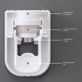 Автоматичен дозатор за паста за зъби Самозалепваща се прахоустойчива поставка за държач за четка за зъби Стенен изстисквач за паста за зъби за дома