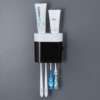 Монтирана на стена автоматична изстисквачка за паста за зъби Дозатор за паста за зъби Магнитен държач за четка за зъби Поставка за паста за зъби Аксесоари за баня