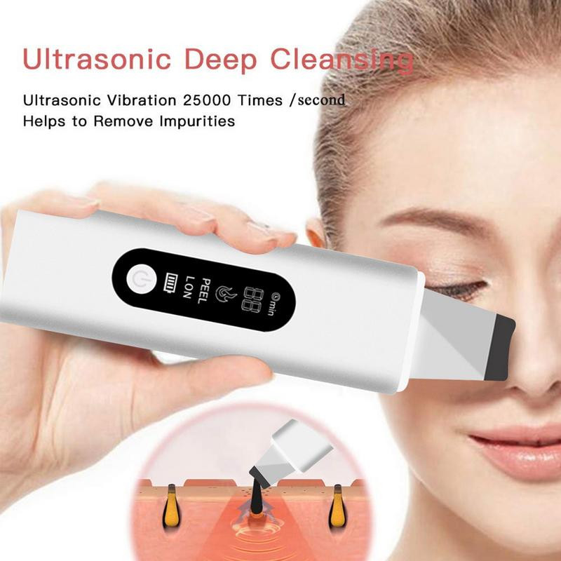 Skin scrubber spatula arcbőrradír spatula mitesszer eltávolító tisztító vízálló USB töltő az arc mély tisztításához
