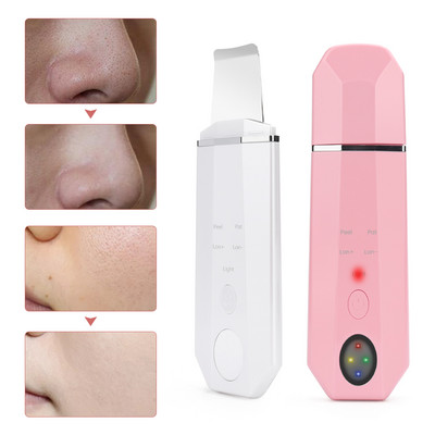 Scrubber cu ultrasunete pentru îngrijirea pielii, spatulă, masaj pentru față, îndepărtarea punctelor negre pentru piele moartă, dispozitive de ridicare pentru peeling facial cu ultrasunete