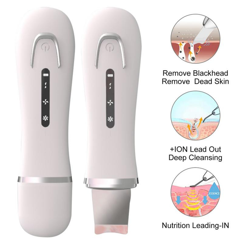 upgrad Ultrahangos Vibrate Deep Arctisztító Bőrradír Mitesszer eltávolító Ráncok csökkentése Arc lifting peeling eszköz