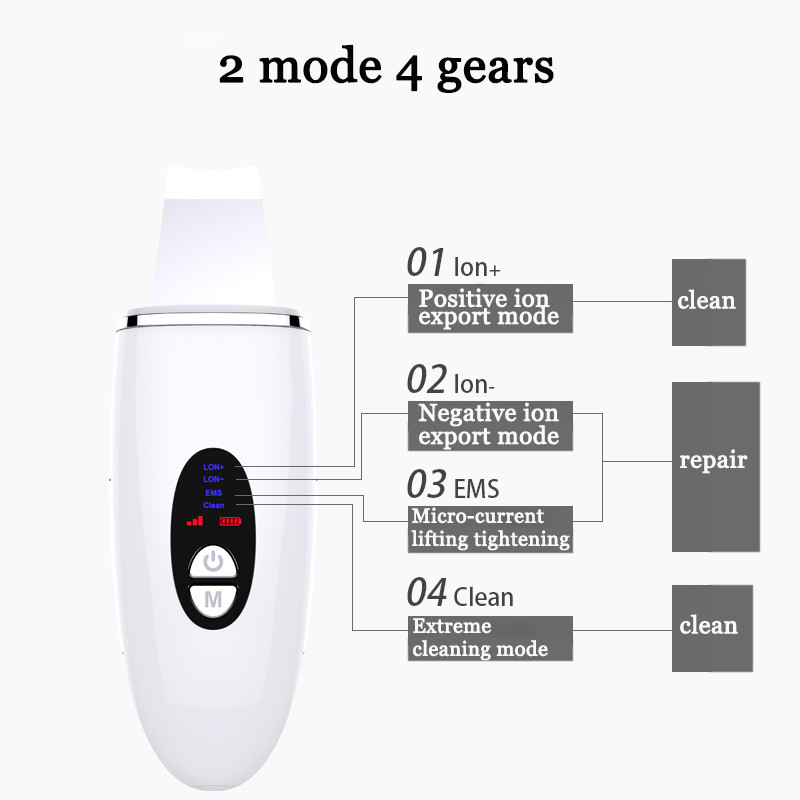 Ultragarsinis veido valymas inkštirų valiklis Odos šveitiklis Gilus veido valymas Ultragarsinis jonų ance porų valiklis veido kastuvas
