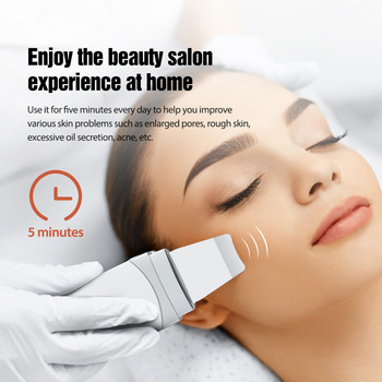 EMS Ultrasonic Skin Scrubber Vibration Spatula προσώπου Peeling Shovel Ion Acne Remover Blackhead Clean Cavitation Face Massager