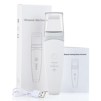 EMS ultrahangos bőrradír vibrációs arc spatula peeling lapát ion akne mitesszer eltávolító tiszta kavitációs arcmasszírozó