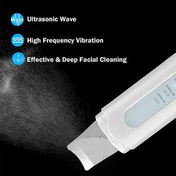Υπερηχητικό Skin Scrubber Remov Face Spatula Electric Pore Deep Clean Deep Clean Deep Clean Acne Remover Peeling Shovel Device Beauty Machine