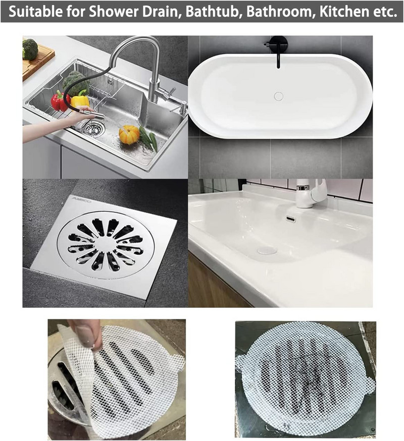 Jednokratni filter za kosu Umivaonik Cjedilo Odvod za tuš Hvatač kose Mrežaste naljepnice za odvod Hvatač kose za kadu Kupaonica Kuhinja