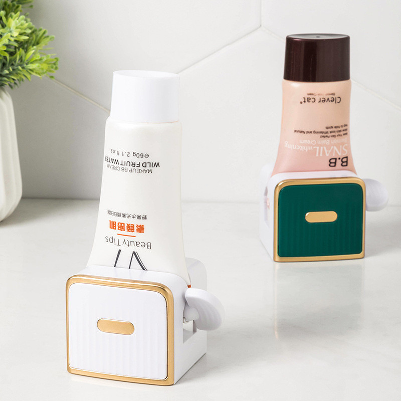 Prie sienos tvirtinamos lentynos didelės dantų pastos spaudyklės, rankų kremo valiklis, spaustuvas Lazy Squeeze dantų pastos laikiklis Vonios kambario priedai