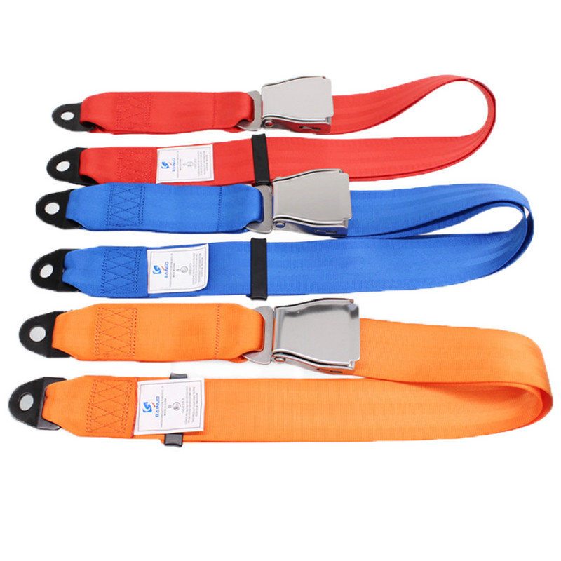 Universalus 2 taškų saugos diržas, reguliuojamas ištraukiamas automobilio Autobuso sėdynės saugos diržas Orlaivio sagtis Automobilių sunkvežimių sėdynių sauga