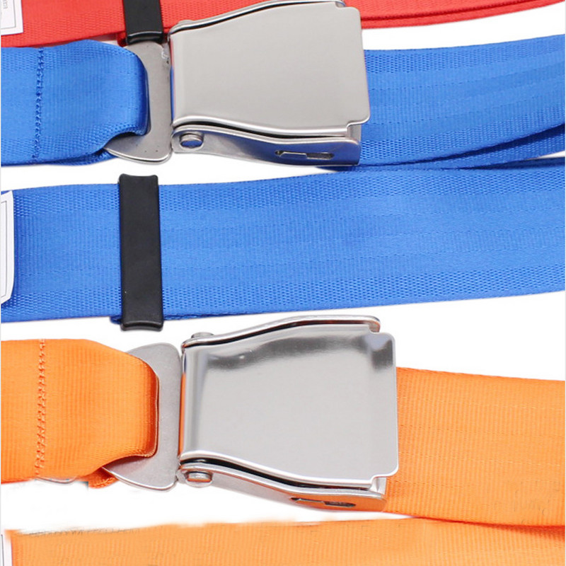 Universalus 2 taškų saugos diržas, reguliuojamas ištraukiamas automobilio Autobuso sėdynės saugos diržas Orlaivio sagtis Automobilių sunkvežimių sėdynių sauga