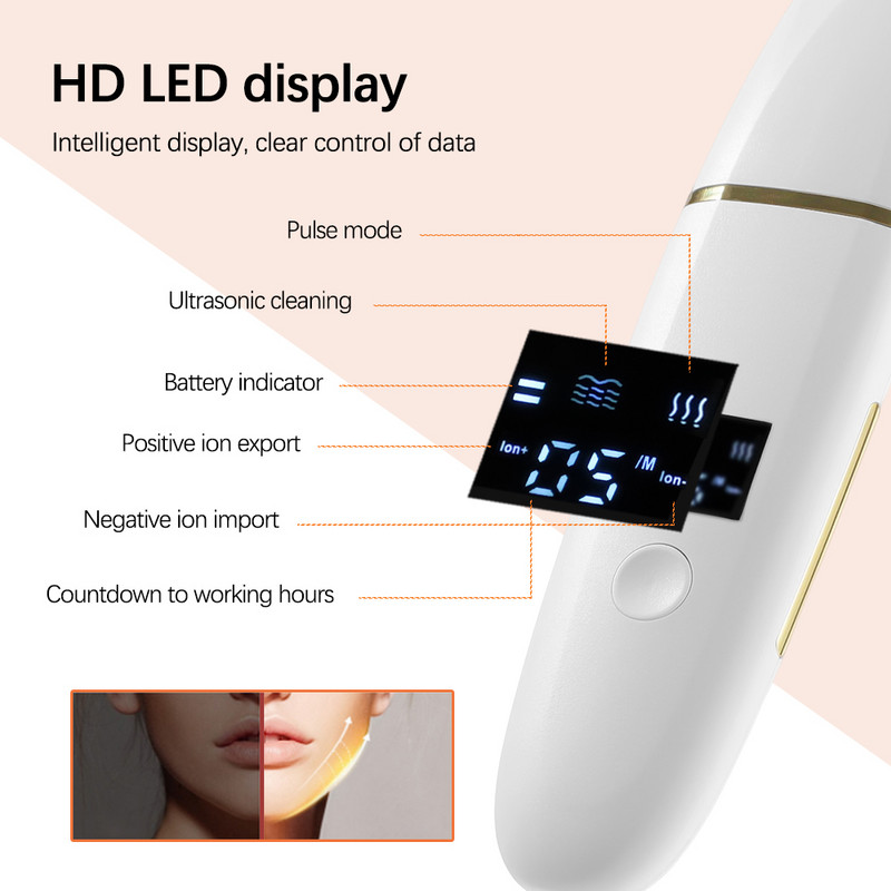 Ultrahangos bőrradír mély arctisztító gép peeling lapát arc pórustisztító arcbőrradír lifting gép