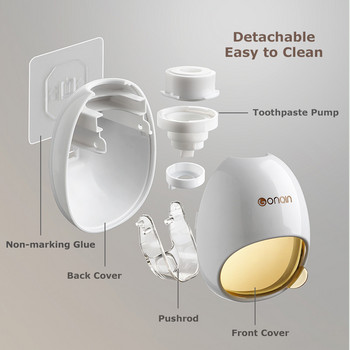 Αυτόματη συσκευή διανομής οδοντόκρεμας Αξεσουάρ μπάνιου Επιτοίχια βάση οδοντόκρεμας στίφτης οδοντόκρεμας για μπάνιο χονδρική