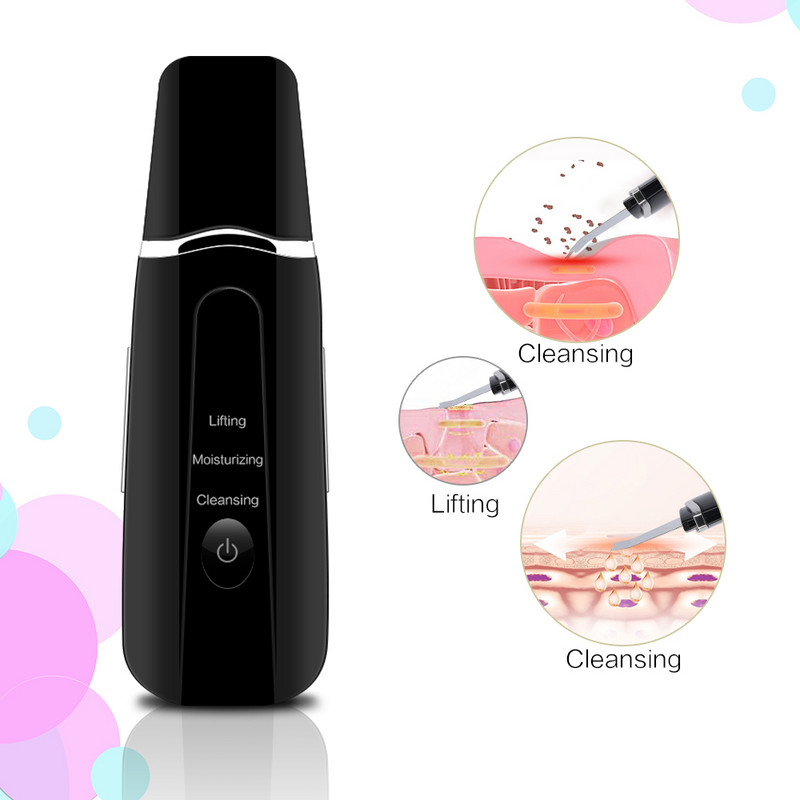 Ultrahangos bőrradír mélytisztítás peeling lapát kihúzó mitesszerek eltávolítása masszírozó arc lifting eszköz