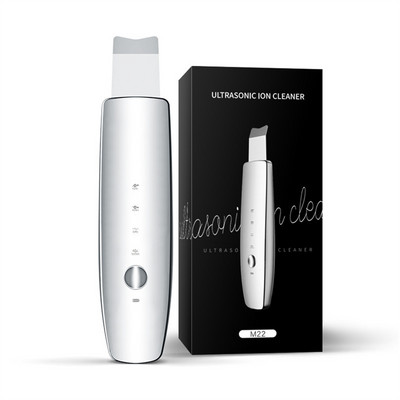 Scrubber cu ultrasunete pentru peeling, lopată pentru îndepărtarea punctelor negre, acnee cu ioni, mașină de curățare profundă, lifting facial, masaj facial
