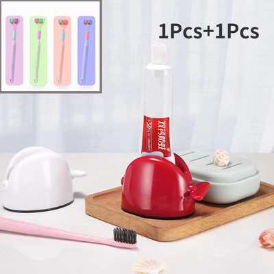Vonios kambario dantų pastos išspaudėjas plastikinis rankinis Lazy Cleanser dantų pastos dozatoriaus vamzdelis Easy Paste laikiklis susukamas vonios reikmenys