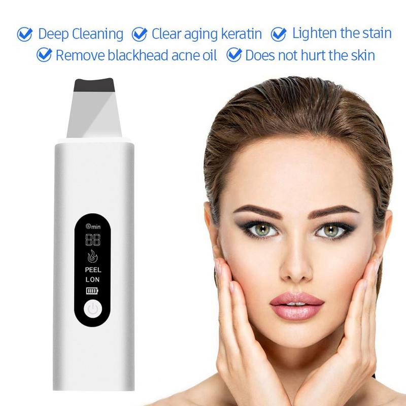 Skin scrubber spatula arcbőrradír spatula mitesszer eltávolító tisztító vízálló USB töltő az arc mély tisztításához