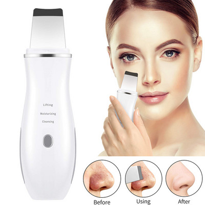 Ultrahangos bőrradír peeling lapát Ion akne mitesszer eltávolító spatula mély arctisztító gép arc lifting masszírozó