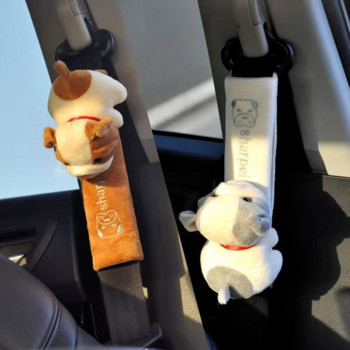 Κάλυμμα ζώνης ασφαλείας αυτοκινήτου Cartoon Χαριτωμένη διακόσμηση Μαλακό μαξιλαράκι ώμου Φανέλα Ζεστό προστατευτικό μαξιλαριού ζώνης ασφαλείας Αξεσουάρ αυτοκινήτου