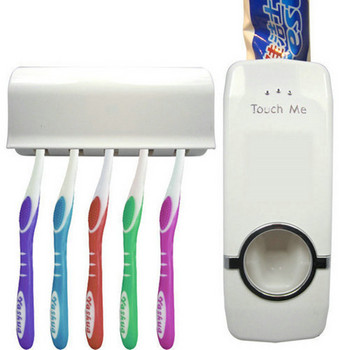 Монтирана на стена поставка за четка за зъби Автоматичен държач за дозатор за паста за зъби Комплект аксесоари за баня Поставка за четка за зъби Дропшиппинг