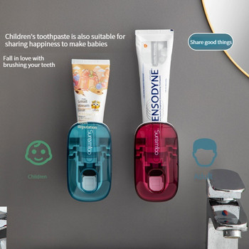 Автоматичен дозатор за паста за зъби Аксесоари за баня Стойка за стена Lazy Toothpaste Squeezer Държач за четка за зъби