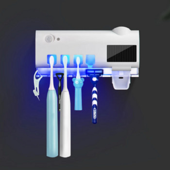 UV изстисквачка за паста за зъби Автоматична слънчева енергия Държач за четка за мързелива паста за зъби Стенен багажник Стойка за съхранение Комплект аксесоари за баня