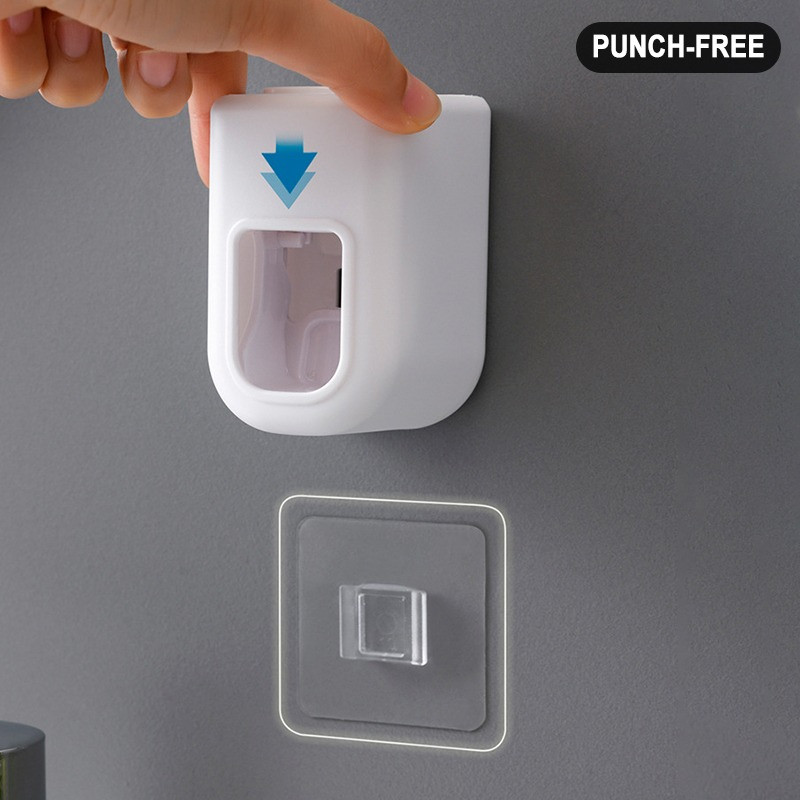 Изстисквачка за паста за зъби Автоматичен дозатор за паста за зъби Самозалепваща прахоустойчива поставка за четка за зъби Аксесоари за баня