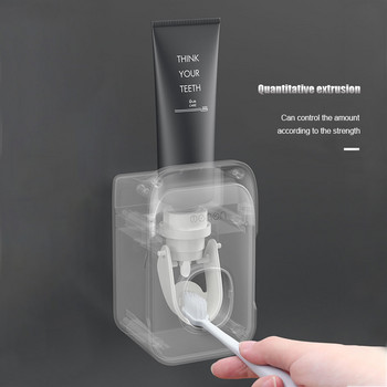 GESEW Автоматичен дозатор за паста за зъби Стенен монтаж Държач за четка за зъби Lazy Toothpaste Squeezer For Toalet Home Аксесоари за баня