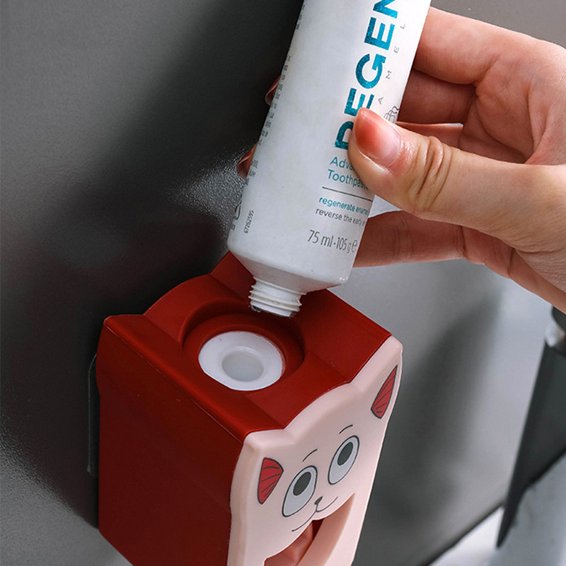 Dantų pastos spaustukas vaikams Automatinis dantų pastos laikiklis sienoje montuojamas preso dozatoriaus vamzdelio stovas Mieli vonios priedai